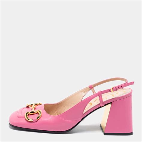 gucci sling back heel|gucci platform block heels.